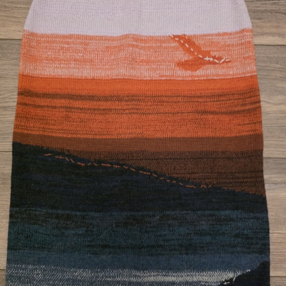 Anthropologie Akemi Kin Wool Blend Scenic Midi Skirt Artsy Grunge - Picture 2 of 6